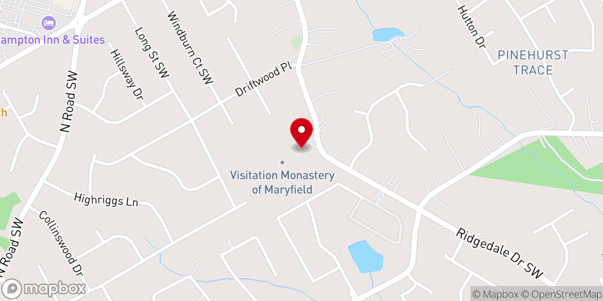 Map showing location of Sisters of the Visitation