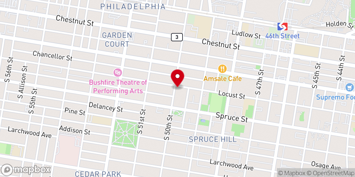 Map showing location of Monumental Baptist Church