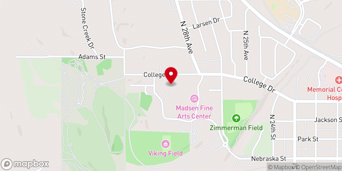 Map showing location of Dana College Chapel