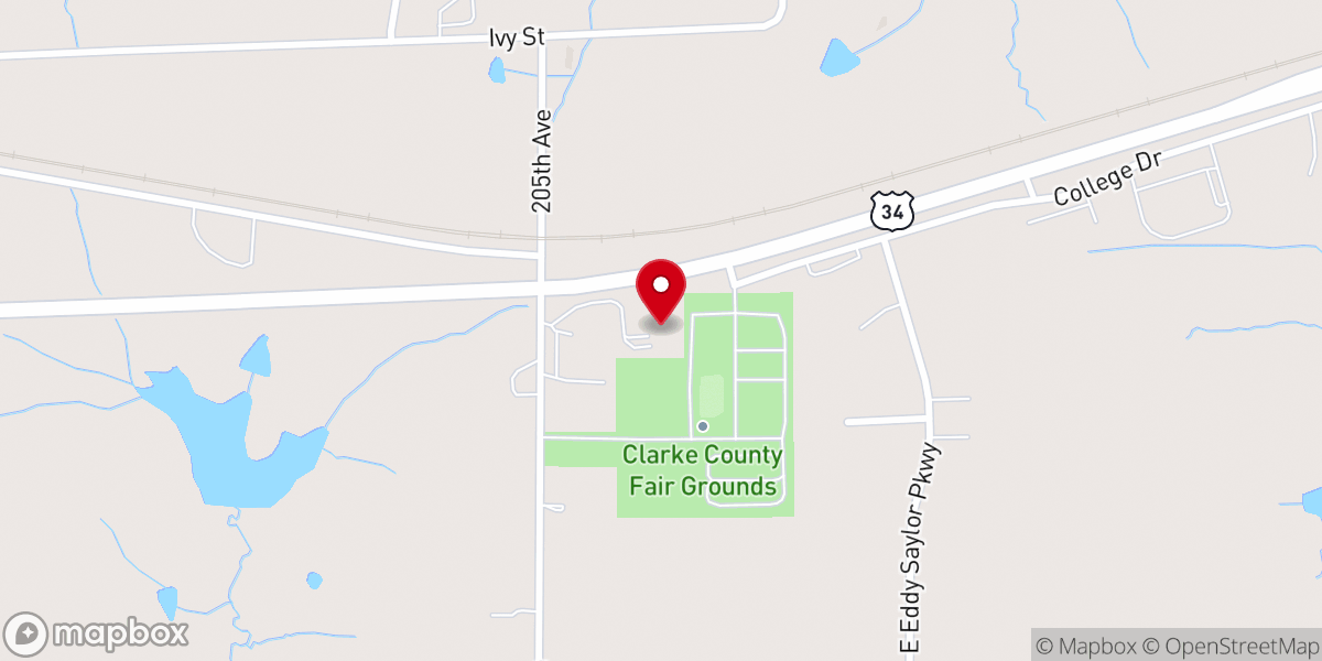 Map showing location of Osceola Church of Christ