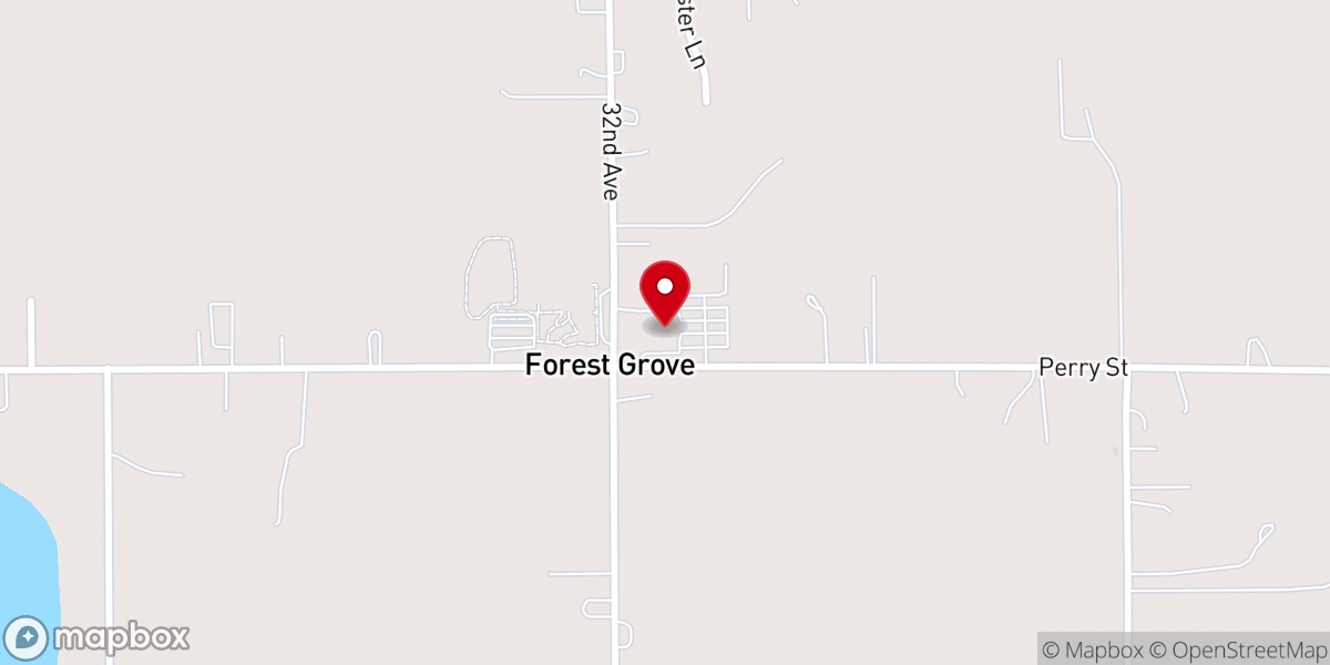 Map showing location of Forest Grove Reformed Church