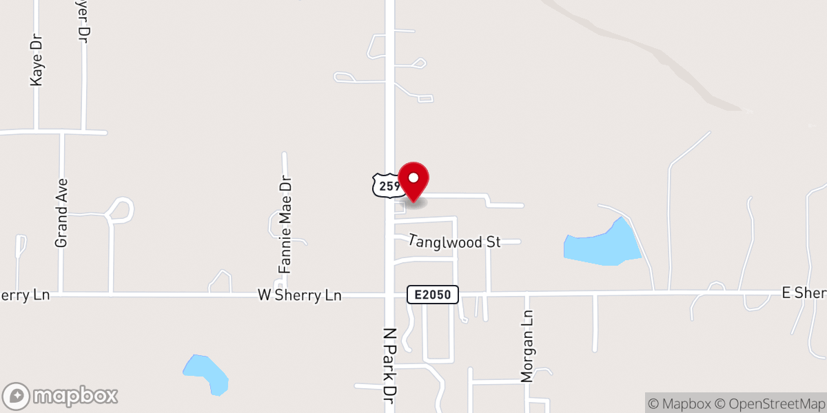 Map showing location of Charity Baptist Church