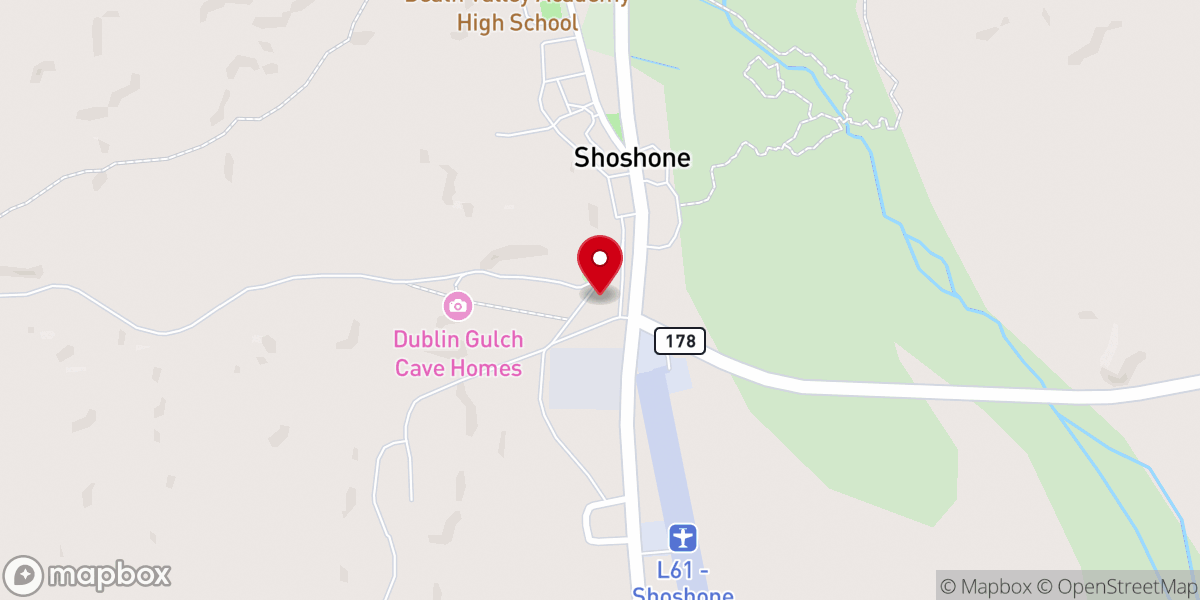 Map showing location of Shoshone