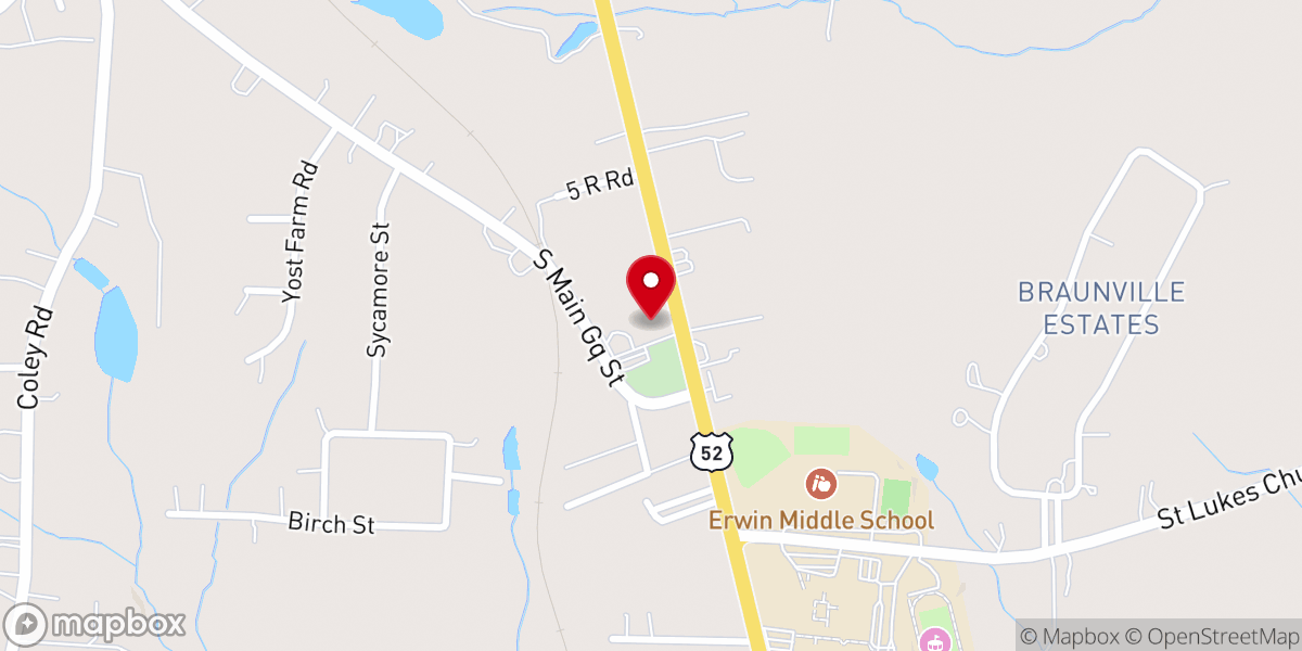 Map showing location of Christiana Lutheran Church