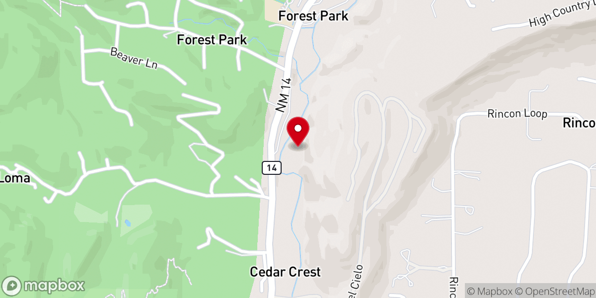 Map showing location of Cedar Crest Baptist Church