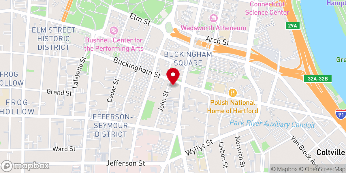 Map showing location of South Church