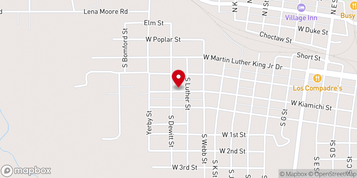 Map showing location of West Kiamichi Church