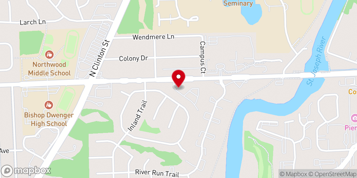 Map showing location of Grace Christian Church