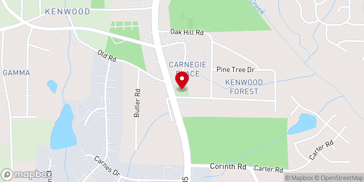Map showing location of Flint Ridge Baptist Church