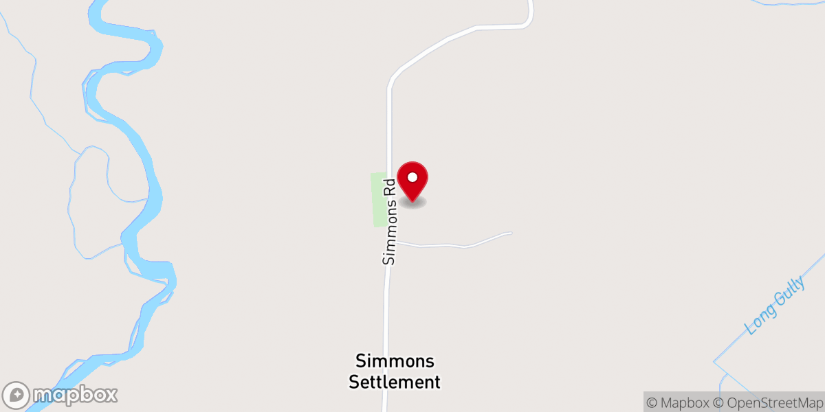 Map showing location of Twin Oak Church