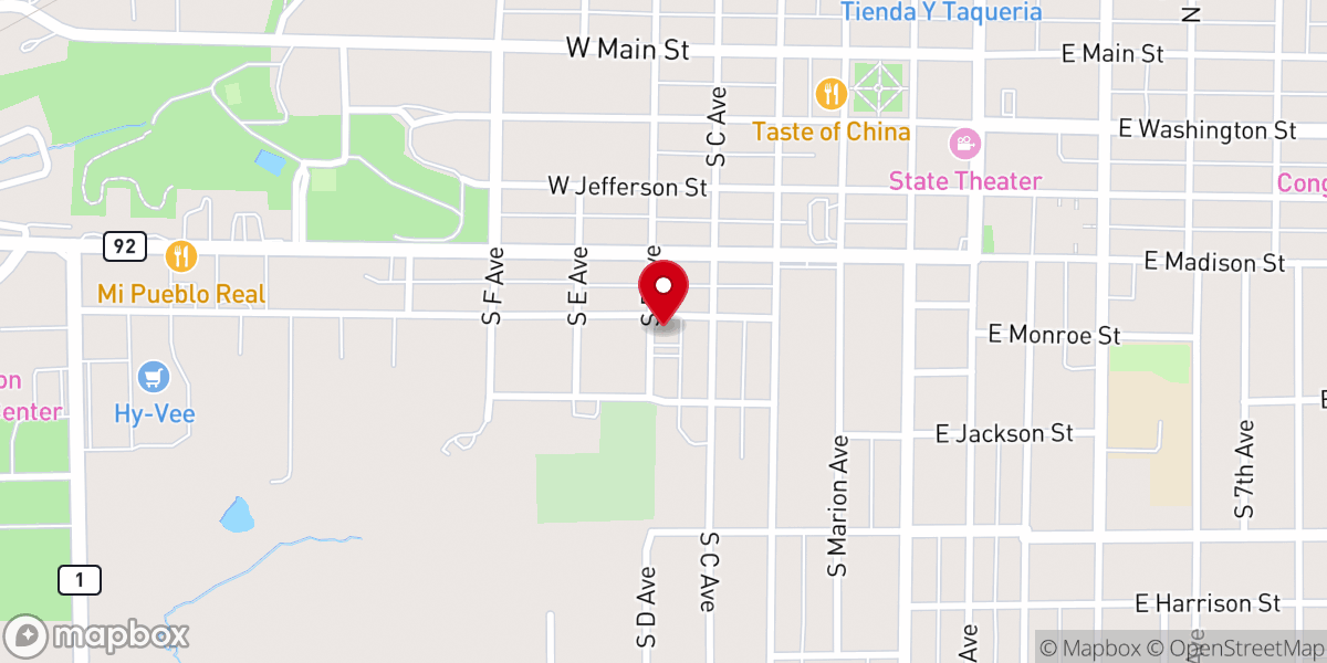 Map showing location of Washington Reformed Presbyterian Church