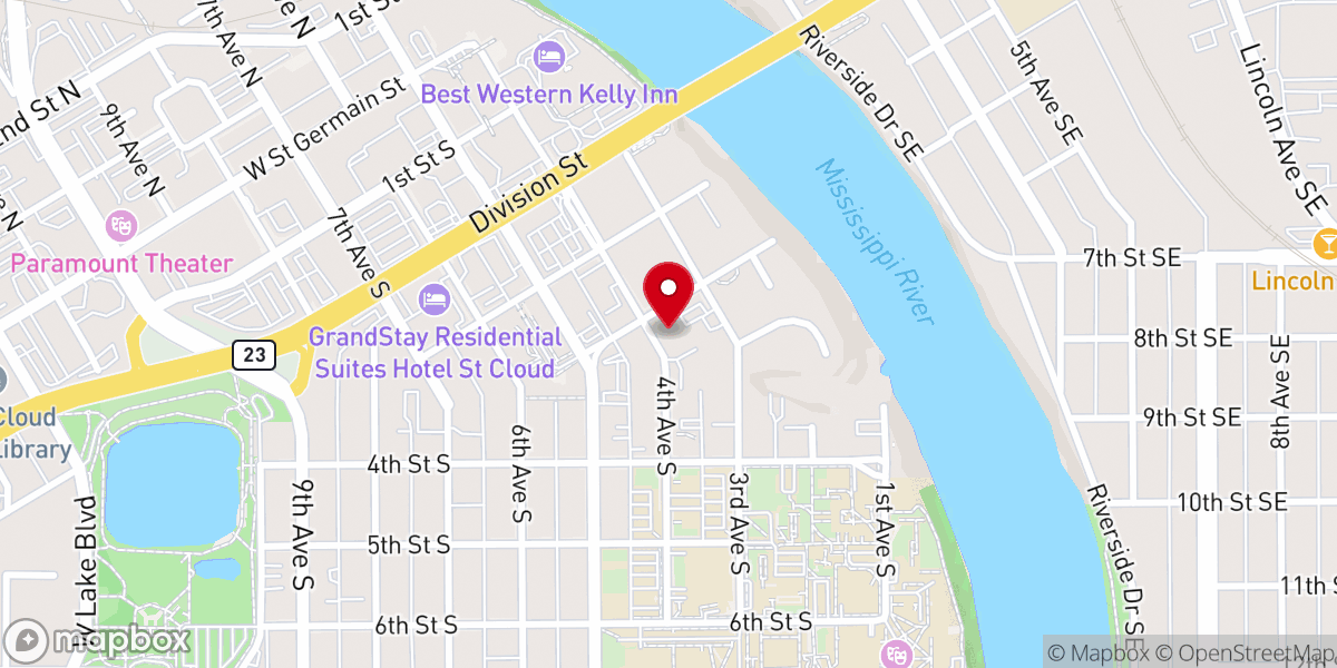 Map showing location of 세인클라우드 한인 커뮤니티 교회 Korean Community Church of St. Cloud
