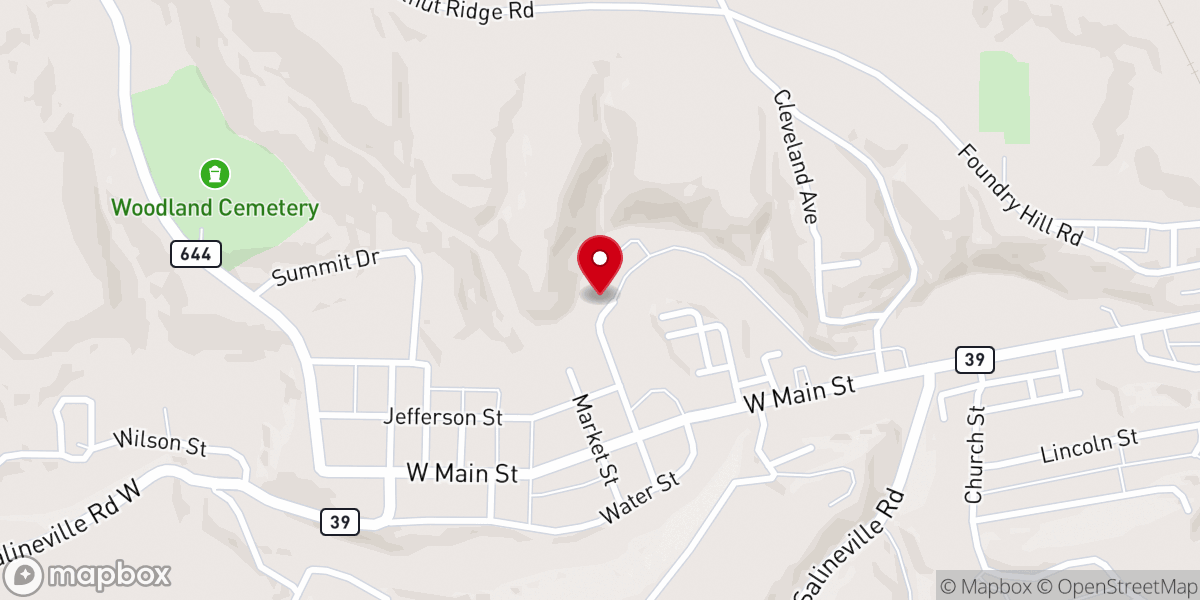 Map showing location of Salineville Clerk