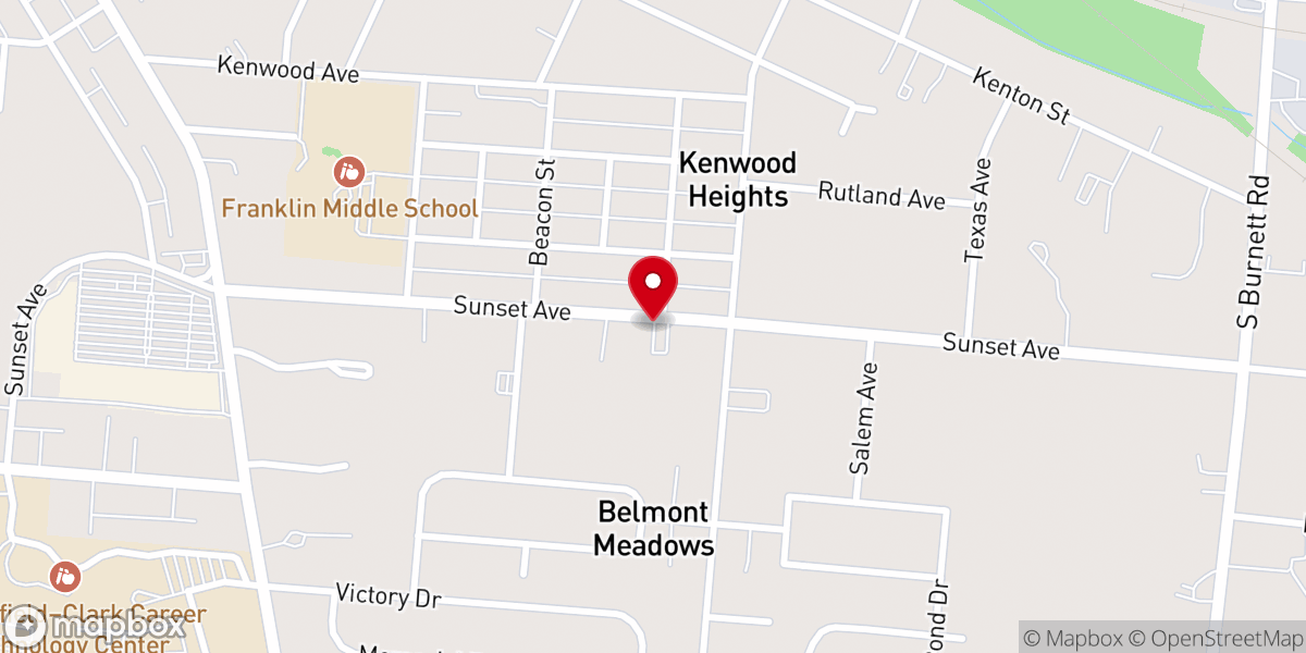 Map showing location of Springfield Freewill Baptist Church