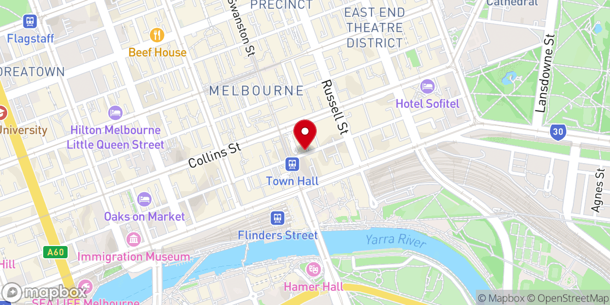 Map showing location of Anglican Diocese of Melbourne
