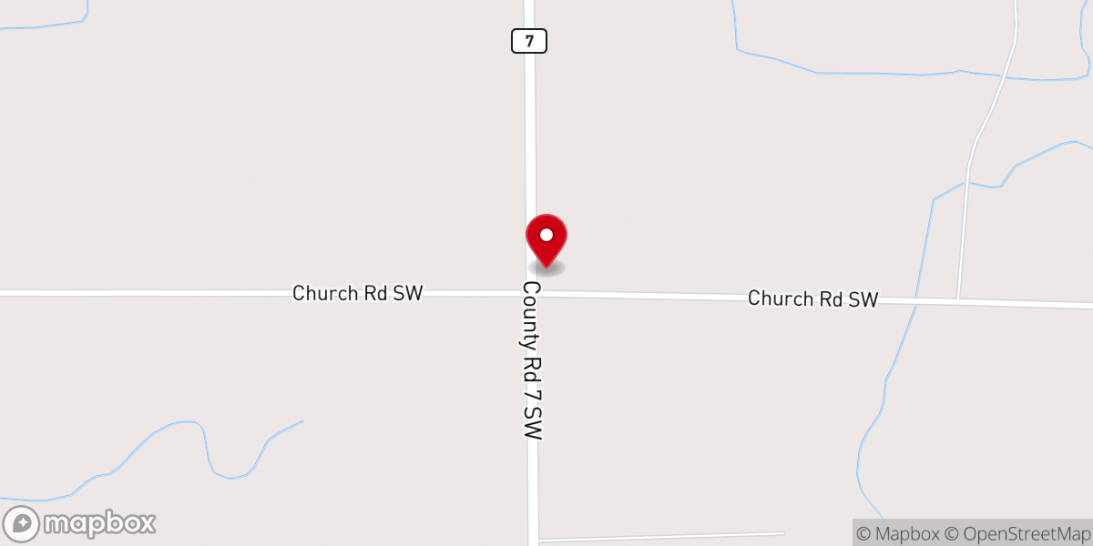 Map showing location of Oscar Lake Lutheran Church