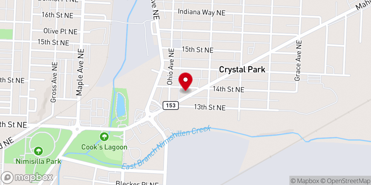 Map showing location of Crystal Park United Methodist Church
