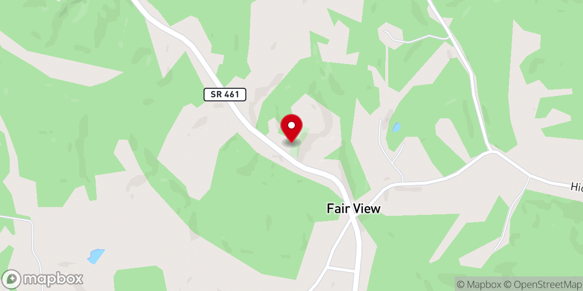 Map showing location of The Rock Baptist Church