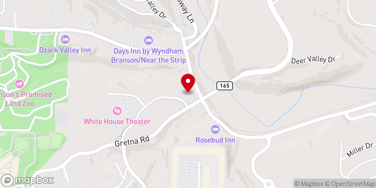 Map showing location of Shepherd's Heart Branson