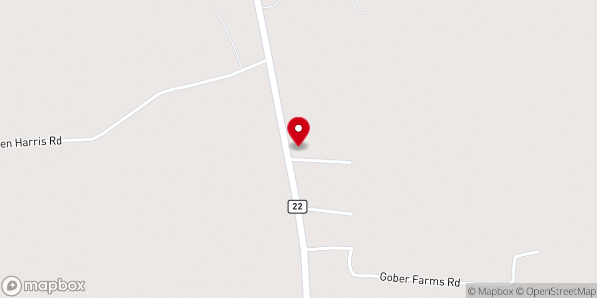 Map showing location of Calvary Baptist Church