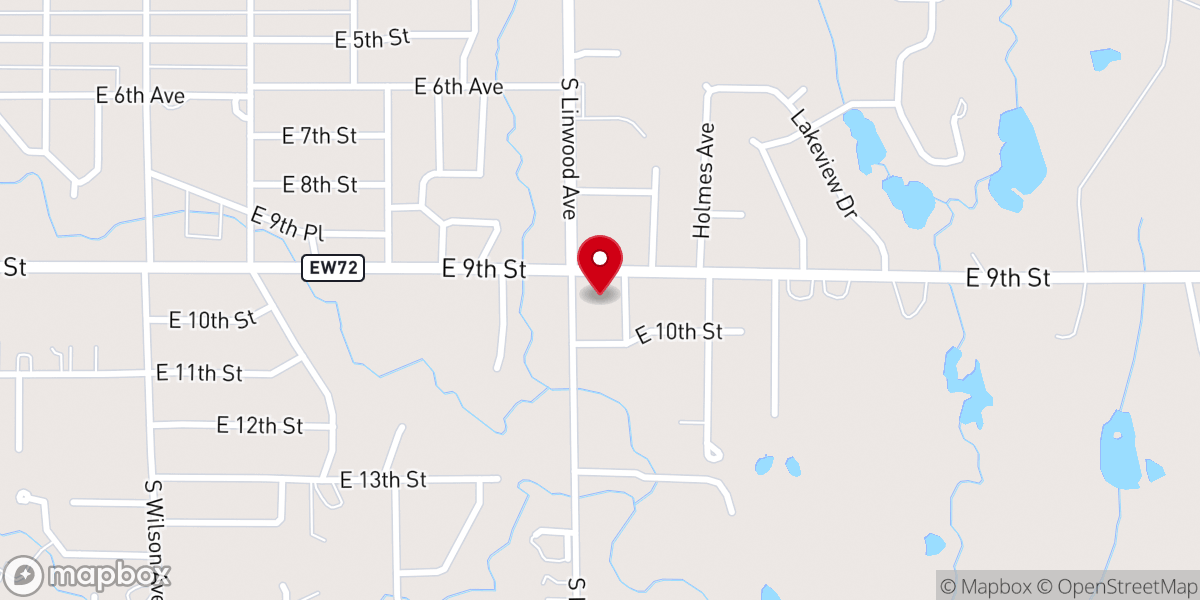 Map showing location of Cushing Church of Christ
