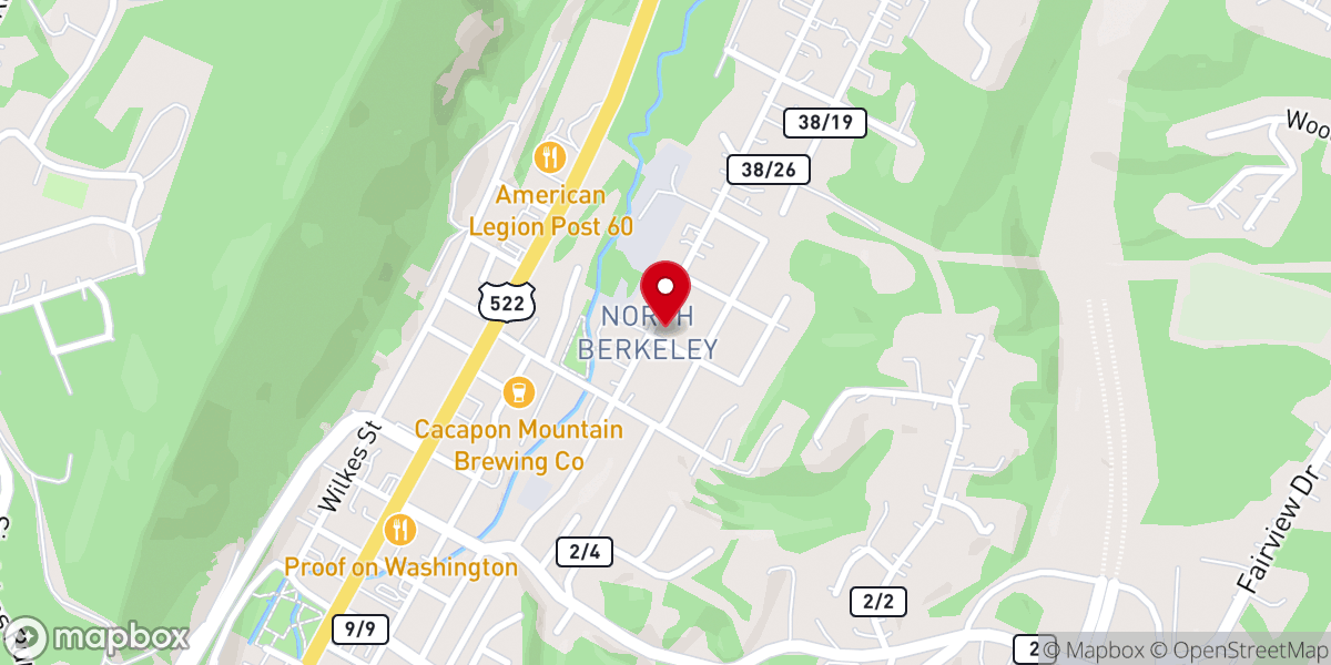 Map showing location of Trinity United Methodist Church