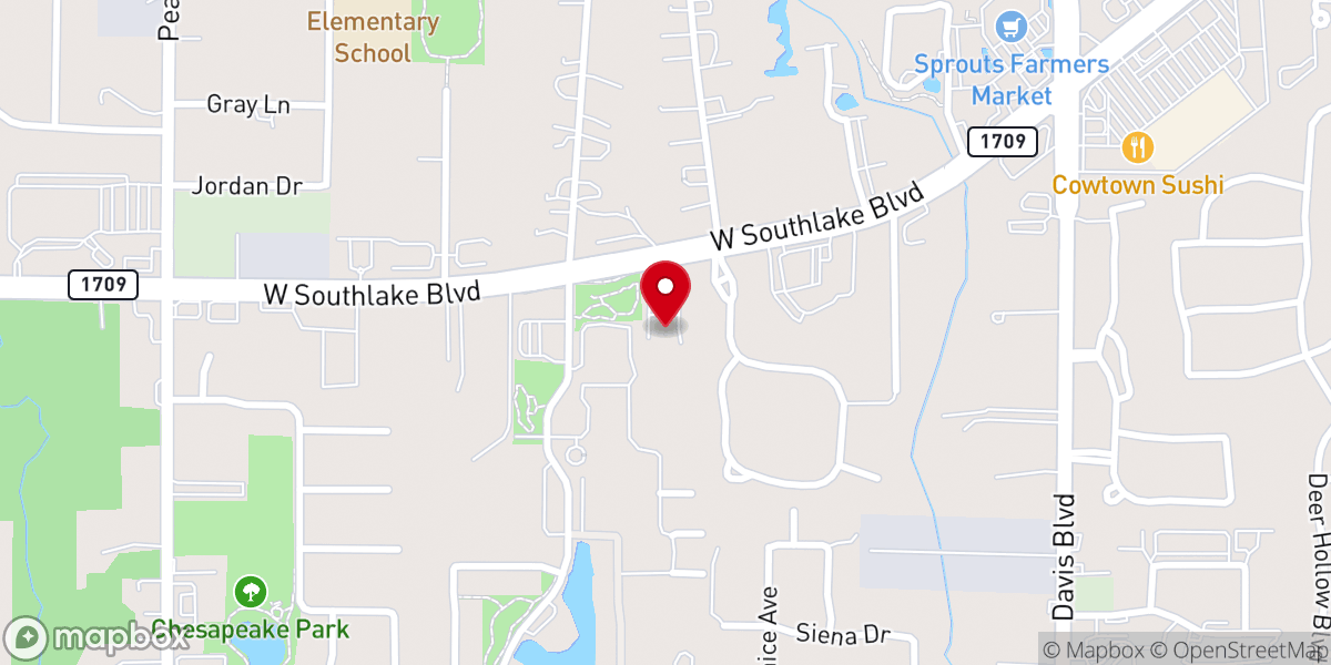 Map showing location of Lakeside Presbyterian Church, PCA