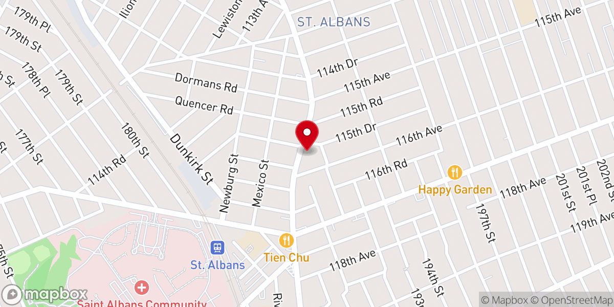 Map showing location of Greater St John Baptist Church