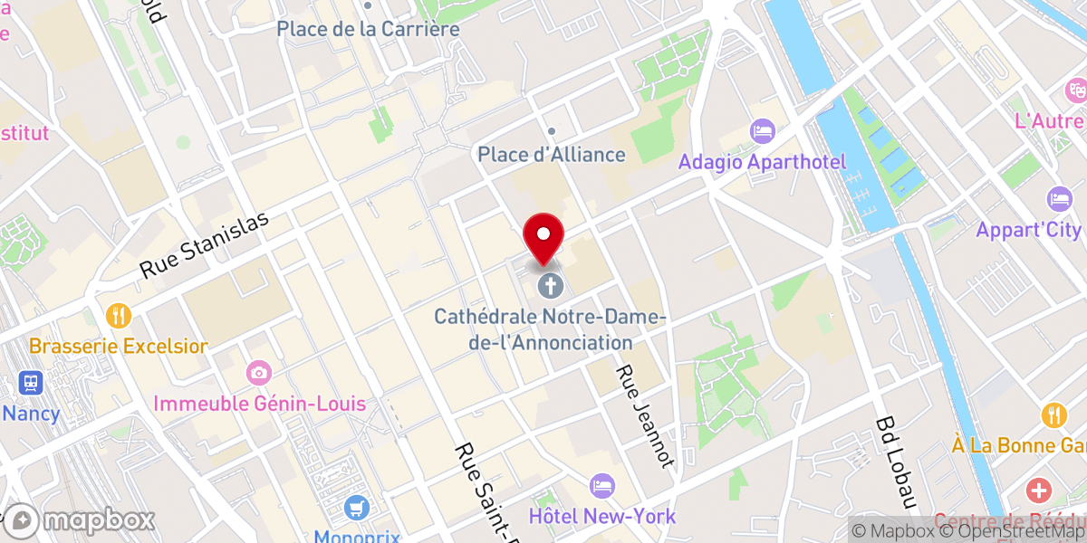 Map showing location of Grand orgue de la cathédrale de Nancy