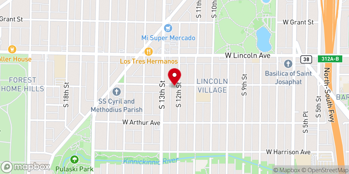 Map showing location of Christ Assembly of God Church
