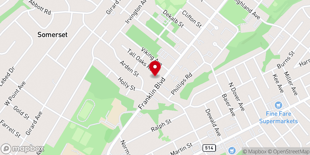 Map showing location of St. Ladislaus Church
