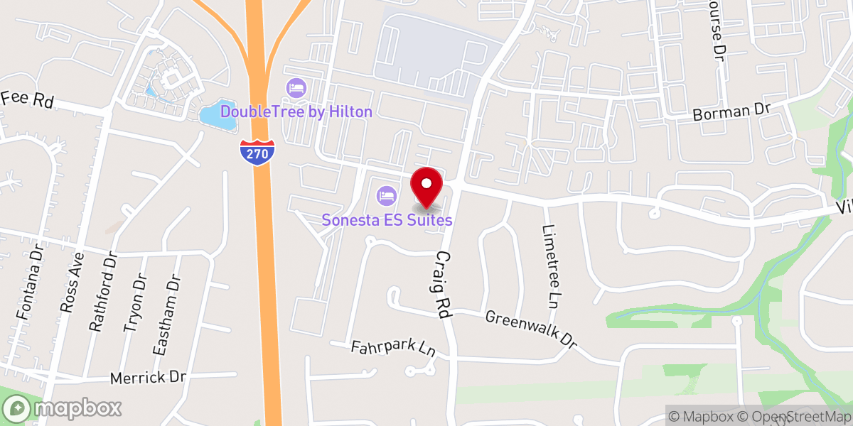 Map showing location of Craig Road Baptist Church