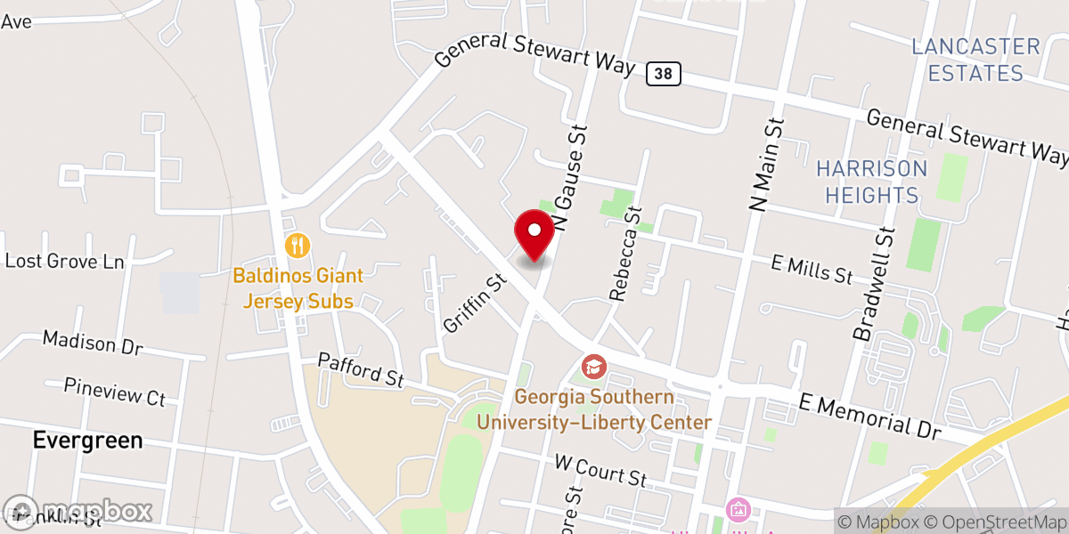 Map showing location of Liberty Prayer Chapel Inc