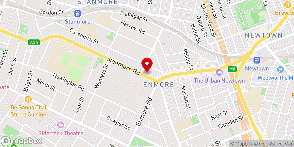Map showing location of St. Luke's Anglican Church (Enmore)