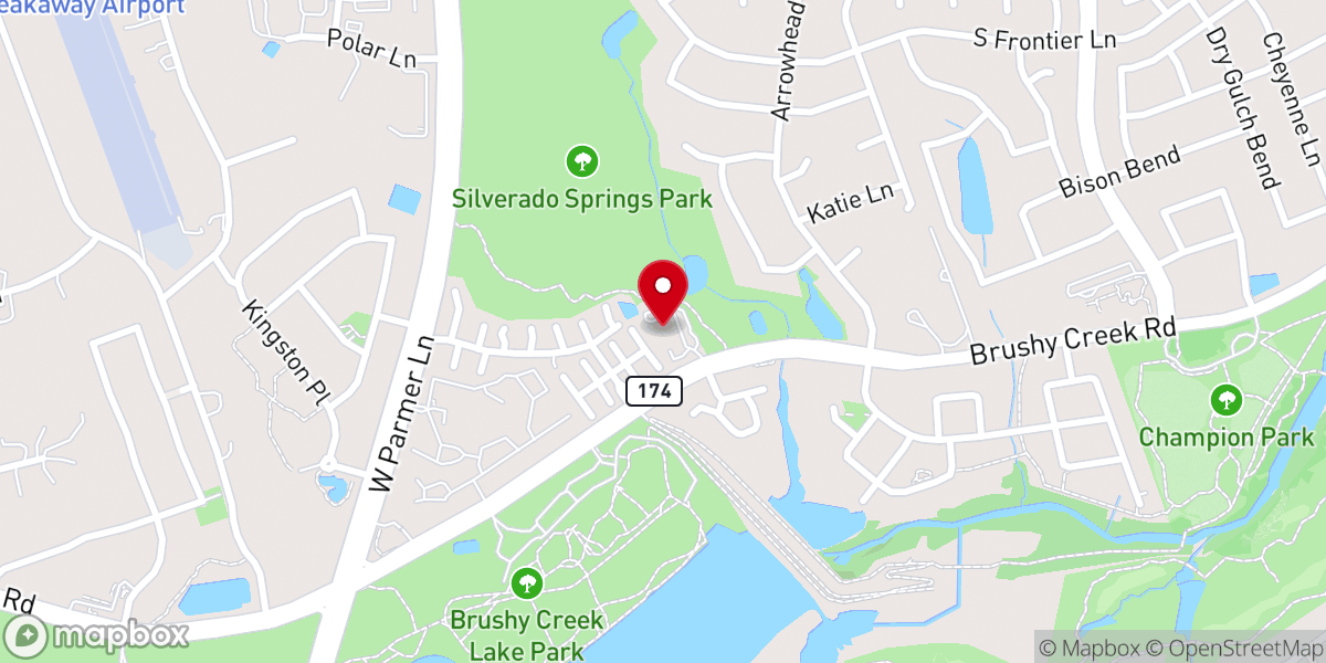 Map showing location of Cedar Park church of Christ