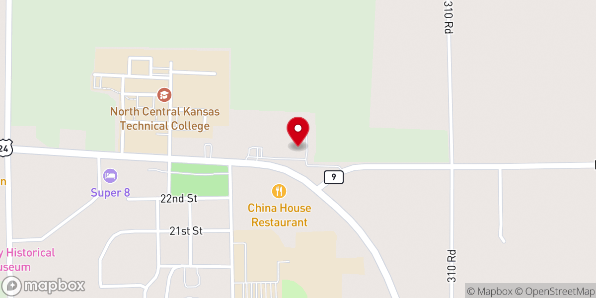Map showing location of Calvary Baptist Church