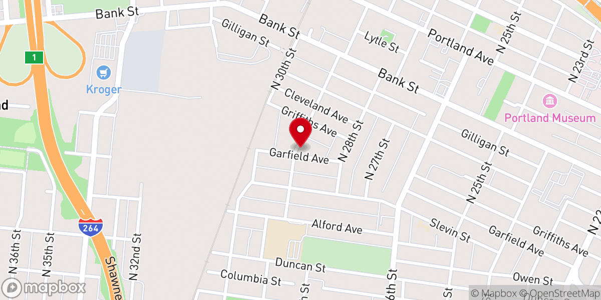 Map showing location of Garfield Avenue Baptist Church