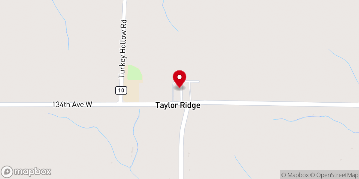 Map showing location of Taylor Ridge United Methodist