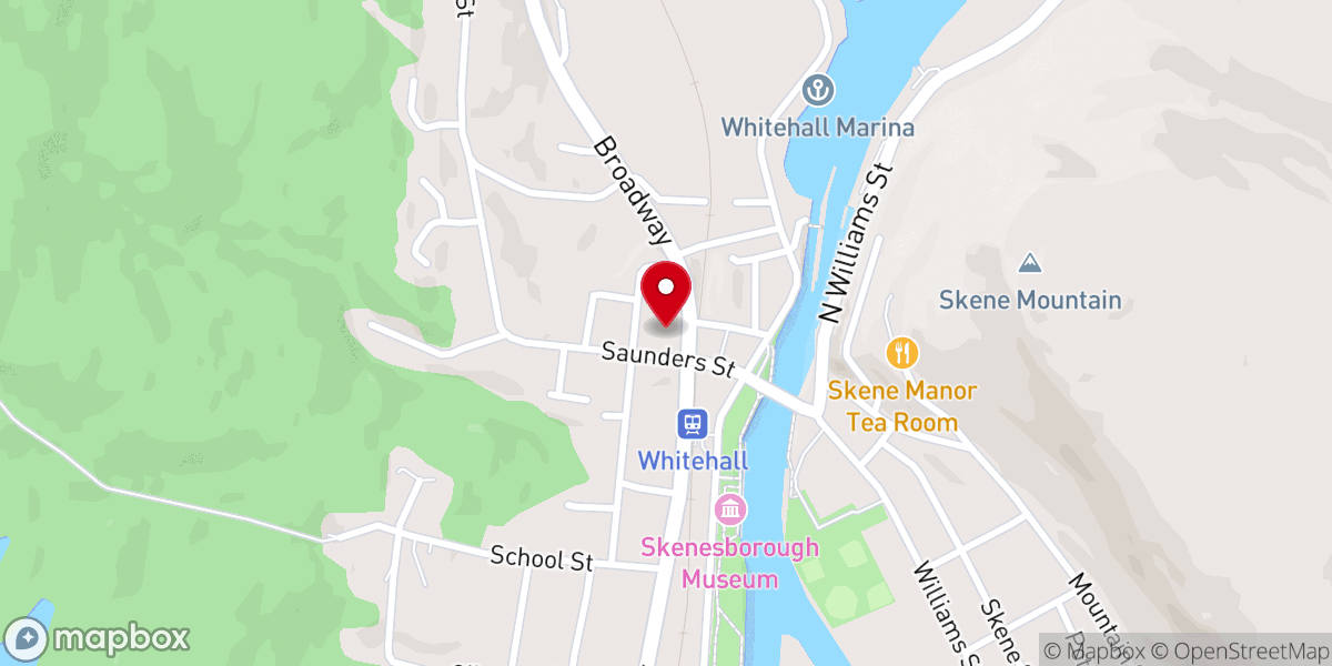Map showing location of First Presbyterian Church of Whitehall