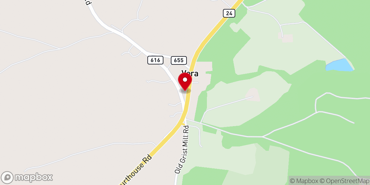 Map showing location of Canaan Baptist Church