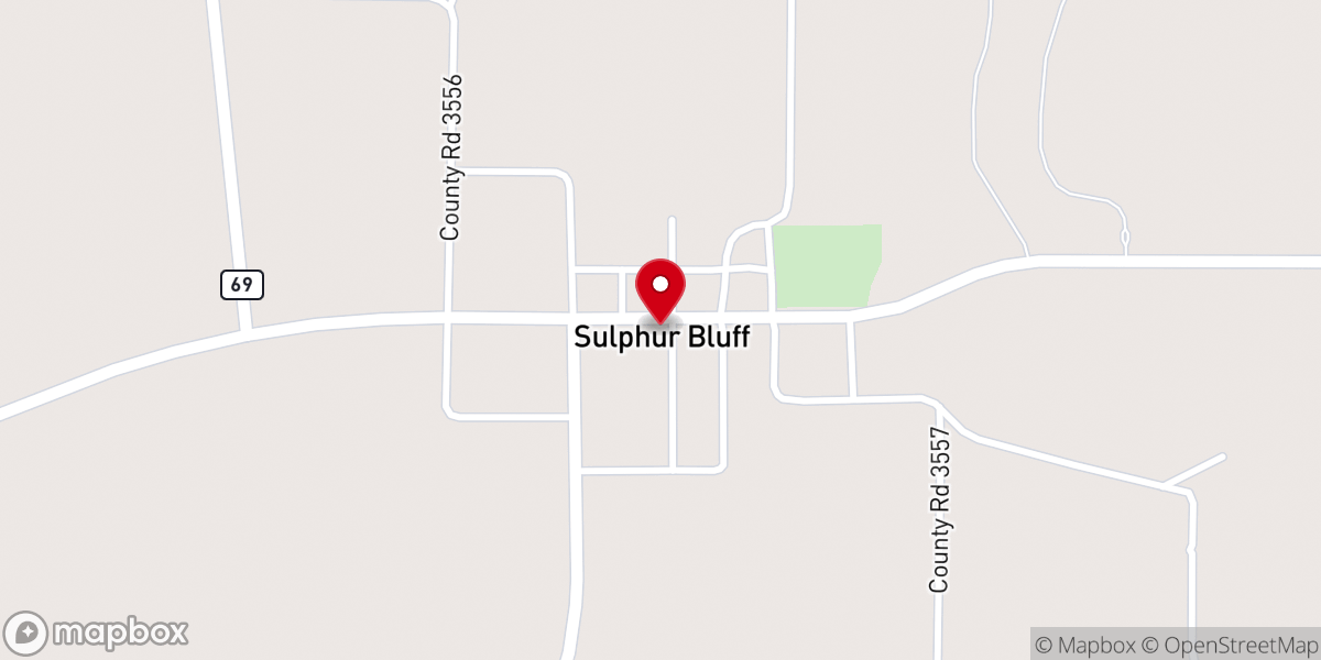 Map showing location of Sulphur bluff store