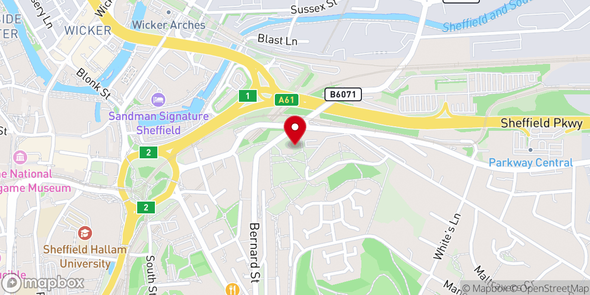 Map showing location of St. John’s Church, Park