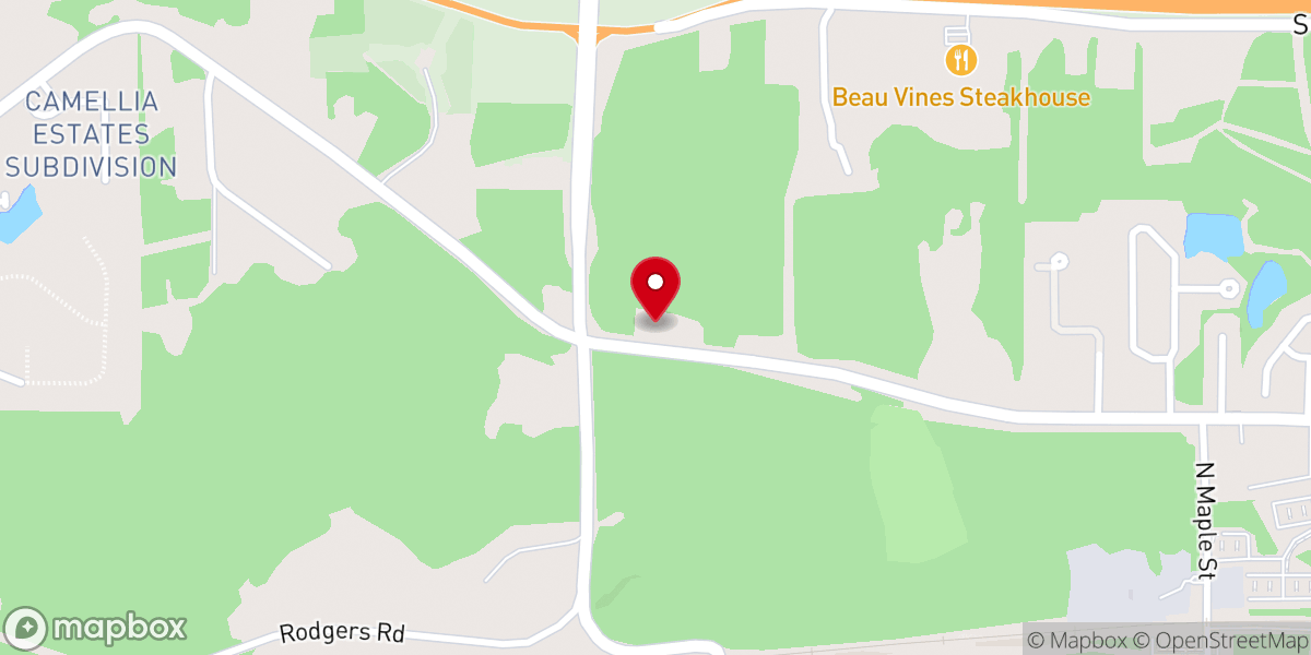Map showing location of St John Baptist Church