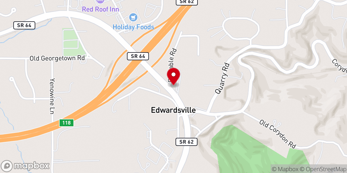 Map showing location of Edwardsville United Methodist Church