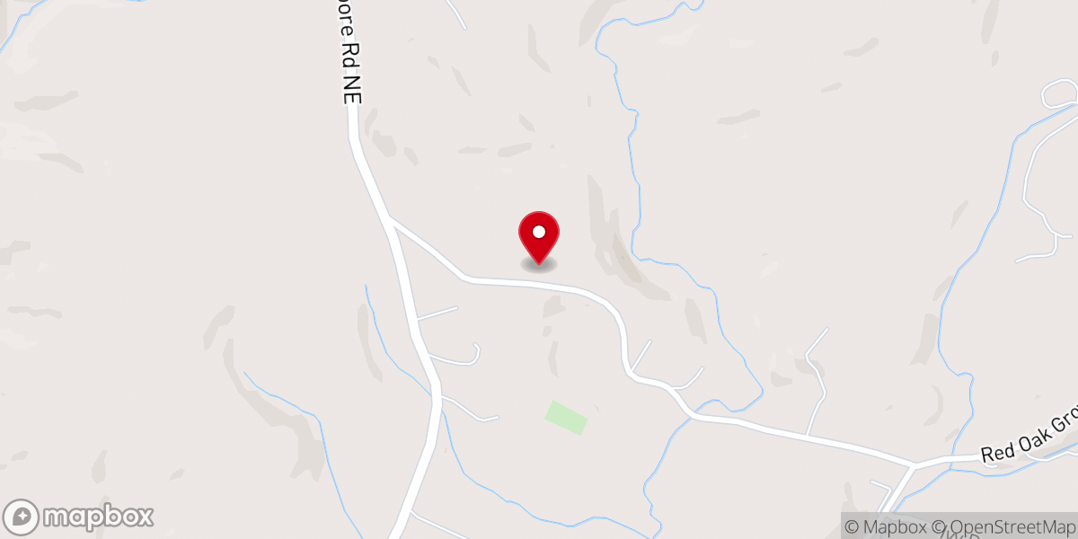Map showing location of Red Oak Grove Church of the Brethren