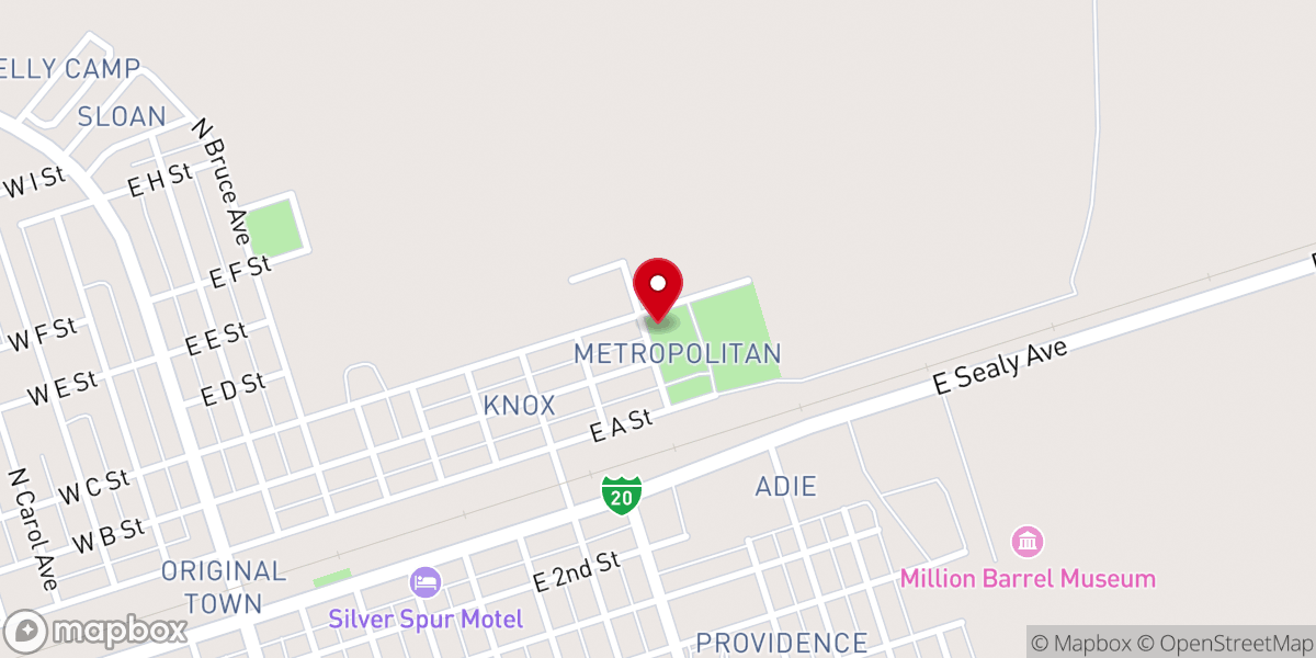 Map showing location of Faith Temple Monahans