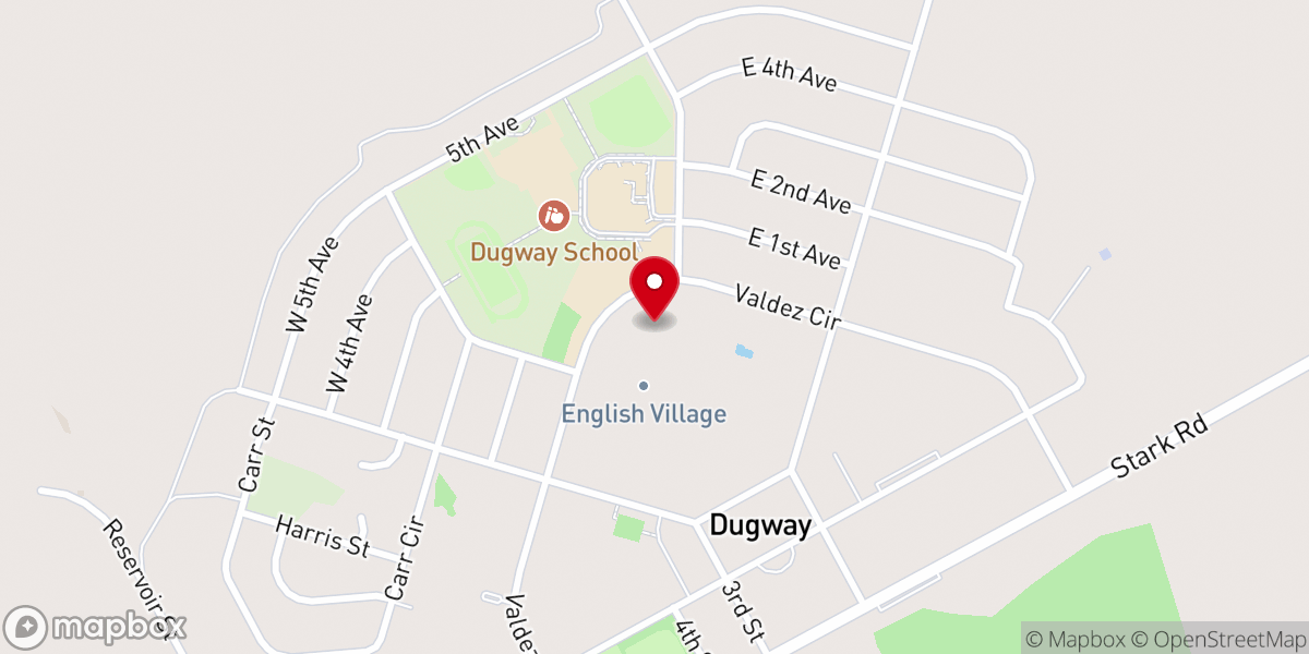 Map showing location of Dugway Hope chapel