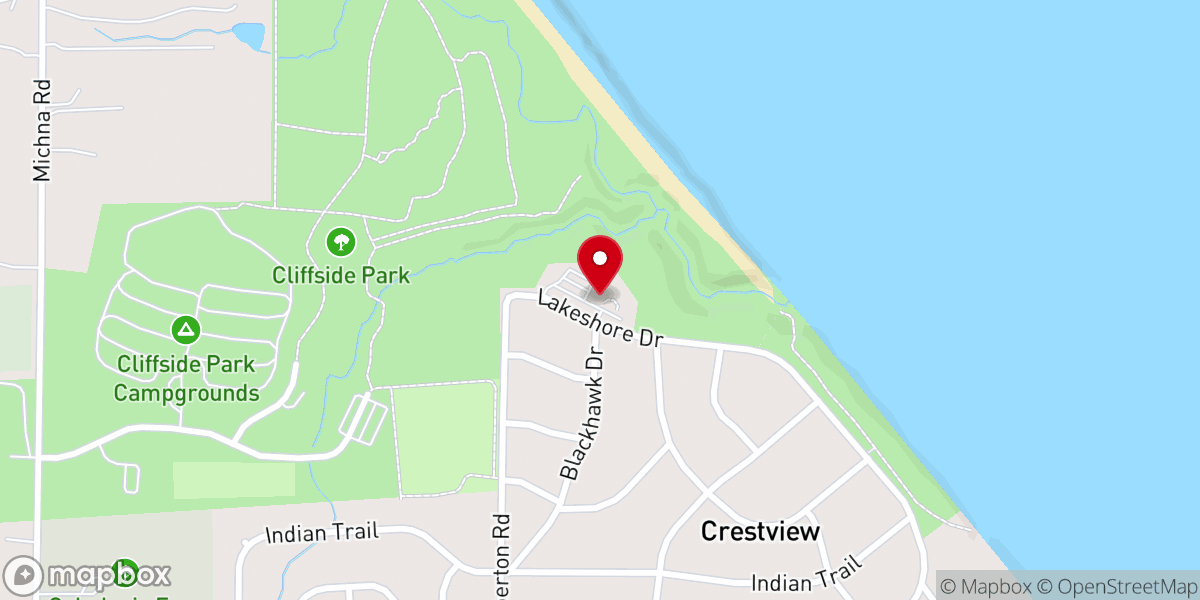 Map showing location of St Mary by the Lake Catholic Church