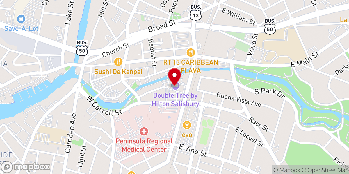 Map showing location of Delmarva Church of Christ