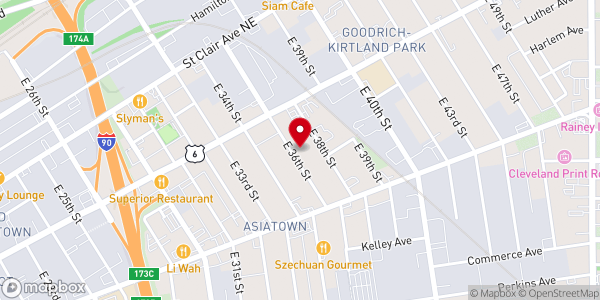 Map showing location of Spanish Assembly of God Church